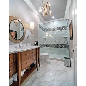 Pietra Calacatta Ivory 12 in. x 24 in. Polished Porcelain Stone Look Floor and Wall Tile (16 sq. ft./Case)