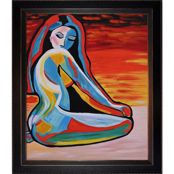 LA PASTICHE Abstract Woman 2 Reproduction with Veine D'Or Bronze Angled Frame by Nora Shepley Canvas Print