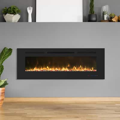 Flame 50 in. Wall-Mounted Automatic Constant Temperature Electric Fireplace Insert