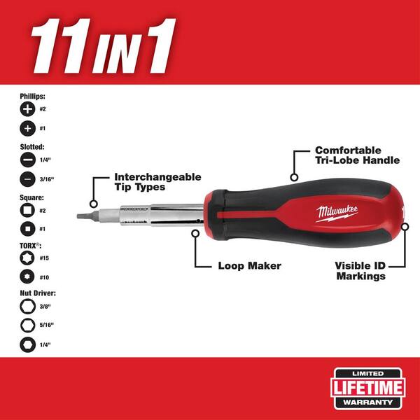 10 in. PACKOUT Tote with 11-in-1 Multi-Tip Screwdriver with Square Drive Bits 10 in. PACKOUT Tote with 11-in-1 Multi-Tip Screwdriver with Square Drive Bits