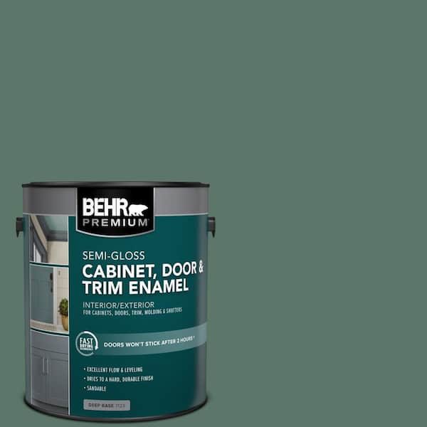 BEHR PREMIUM 1 gal. #S420-6 Pine Brook Semi-Gloss Enamel Interior/Exterior Cabinet, Door & Trim Paint