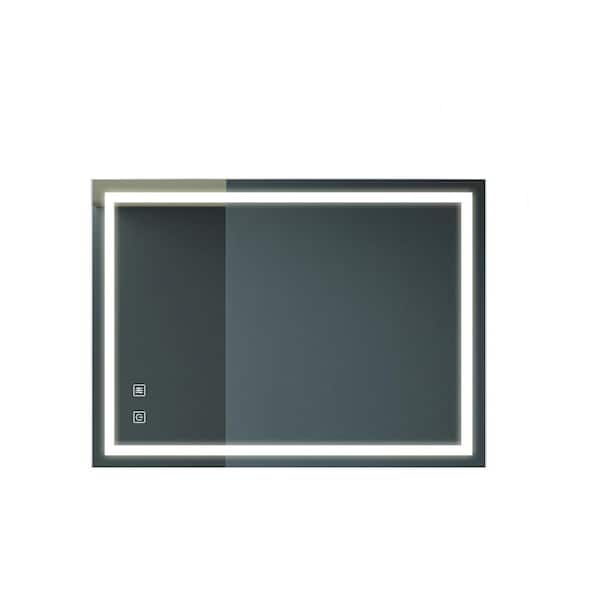 Unbranded 36 in. W x 28 in. H Rectangular Frameless Wall Bathroom Vanity Mirror in Silver LED, Anti-Fog, Vertical and Horizontal
