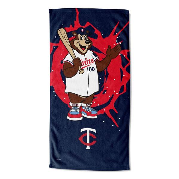 MLB Multi-Color Mascots Twins Printed Cotton/Polyester Blend Beach Towel