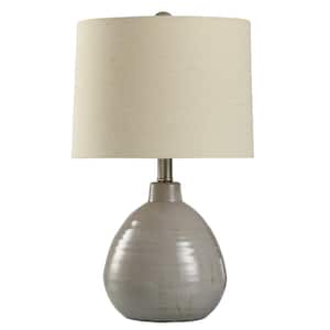 Cameron - Ceramic Table Lamp - Coconut Milk Finish - Beige Hardback Linen Shade