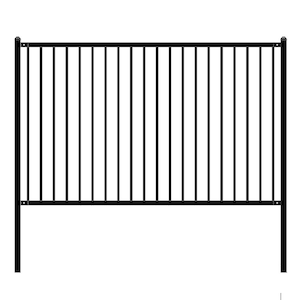 Lyon Style 5 ft. x 8 ft. Black Unassembled Steel Fence Panel