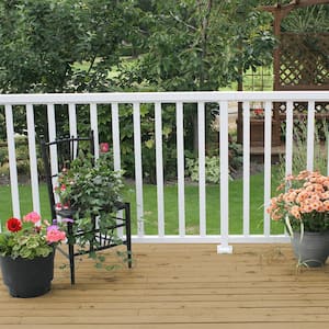 4 in. x 4 in. White Aluminum Deck Railing Post Base Cover for 42 in. high system