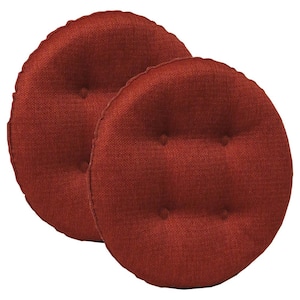 Gripper Non-Slip 14 in. x 14 in. Omega Flame Red Tufted Barstool Cushions (Set of 2 )