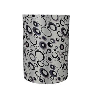 8 in. x 11 in. Off-White with Grey Circle Design Drum/Cylinder Lamp Shade