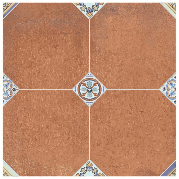 Merola Tile Manises Decor Cuero 13-1/8 in. x 13-1/8 in. Ceramic Floor and Wall Tile (10.98 sq. ft./Case)