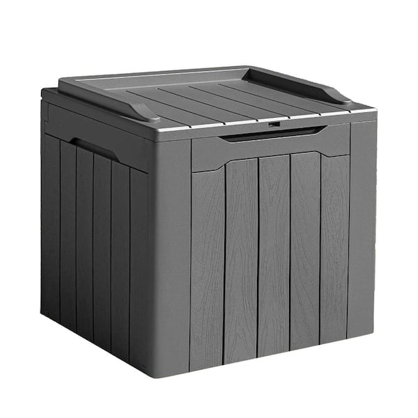 Unbranded 31 Gal. Grey Waterproof Resin Deck Box with Lockable Lid
