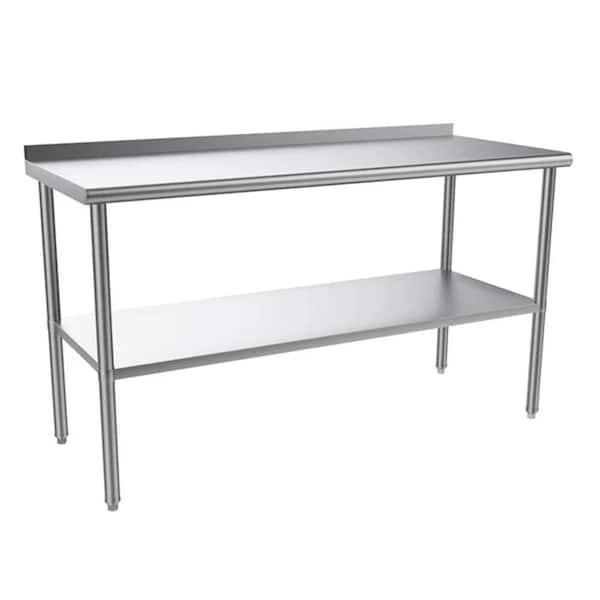 Reviews for Karl home Silver Stainless Steel Table Kitchen Prep Table ...