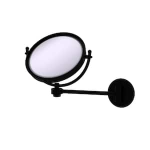 8 Inch Wall Mounted Make-Up Mirror 2X Magnification in Matte Black