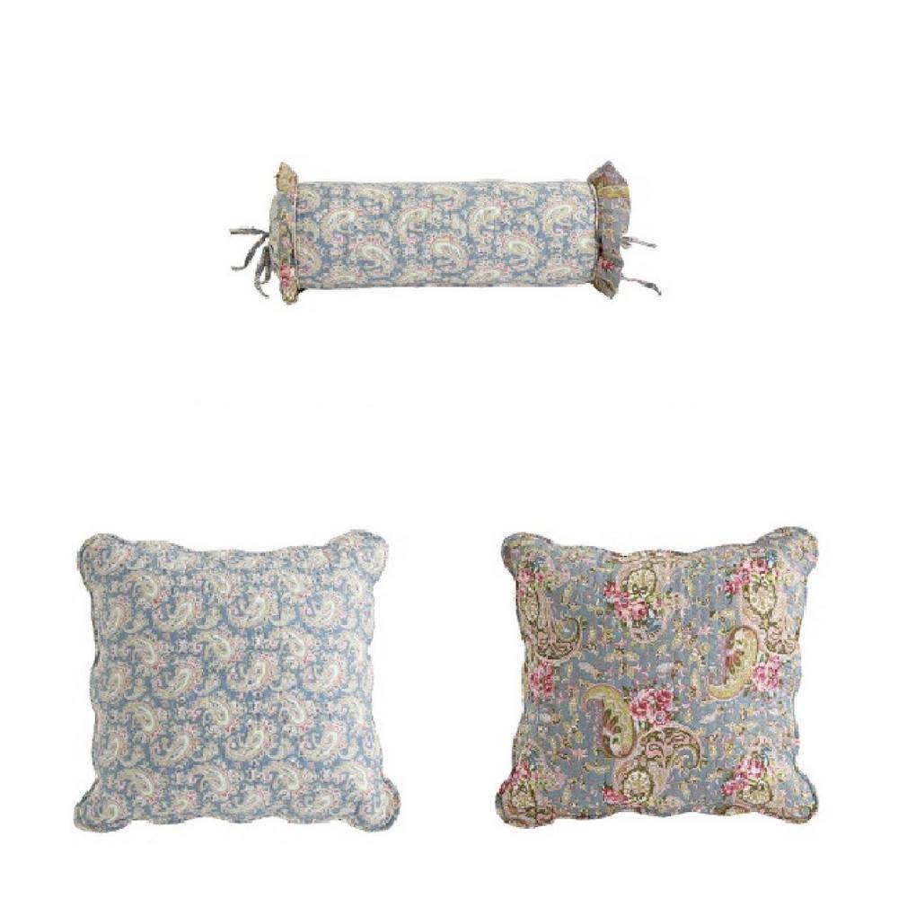 Cozy Line Home Fashions French Floral Country Cottage Blue Cotton Throw