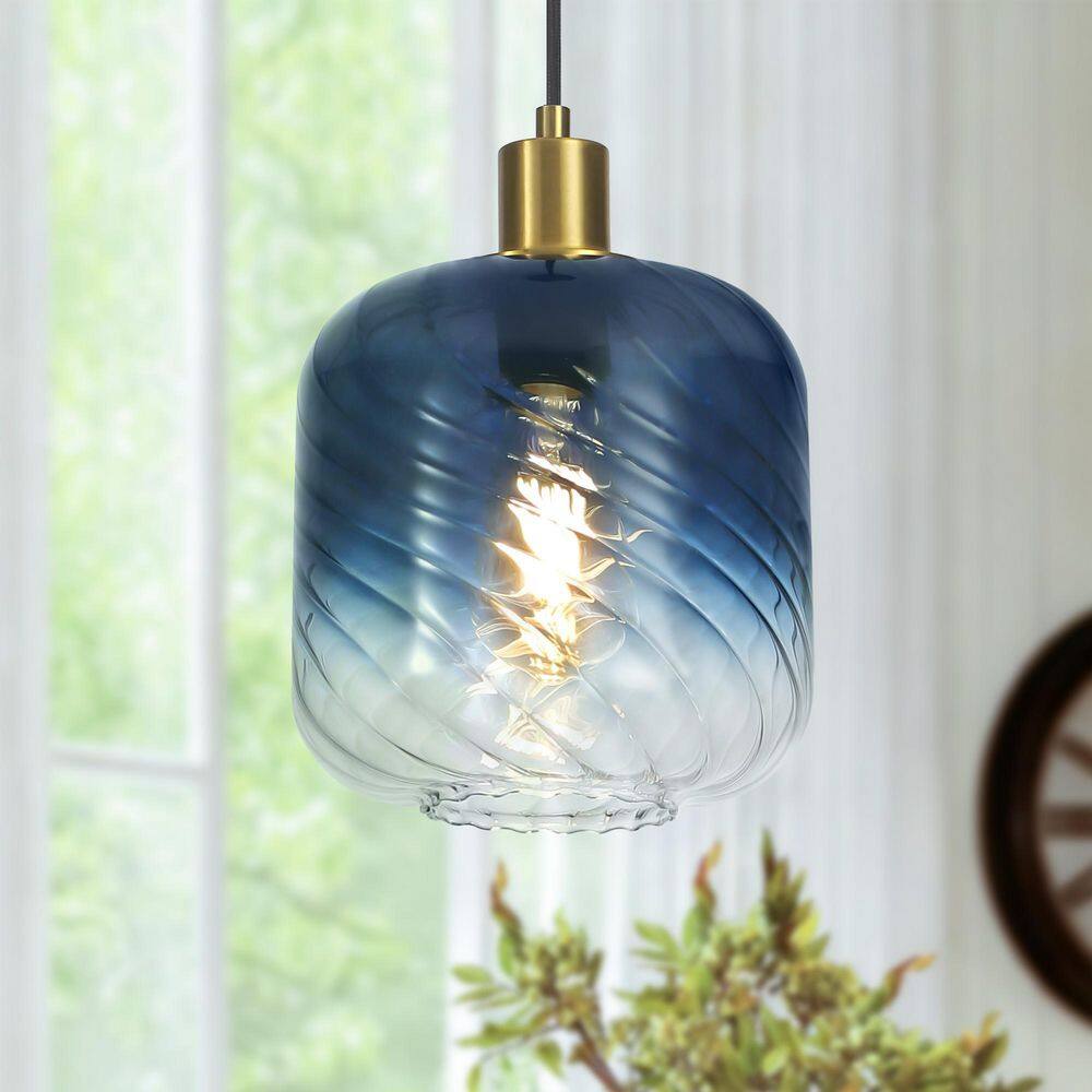 RayHome 1-Light Modern Pendant Ligh with Gradient Blue Glass Shade for Kitchen Island Bedroom price history on PriceWatchPro