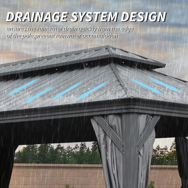 domi outdoor living 14 ft. x 20 ft. Hardtop Steel Patio Gazebo