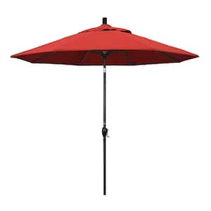 9 ft. Aluminum Push Tilt Patio Umbrella in Red Olefin