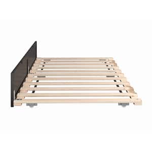 Espresso Dark Brown Twin Size (38 In. Wide, 72 3/4 in. Depth, 10 1/4 in. Height) Roll Out Under Trundle Bed