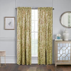 Rockport Natural 50 in. W x 63 in. L Pole Top Light Filtering Curtain Panel Pair with Matching Tiebacks Each Panel