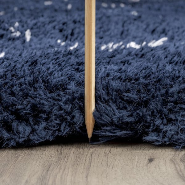 Heavenly Shag Diamond Navy 5 ft. x 8 ft. Indoor Area Rug