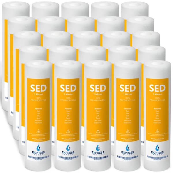 Express Water Sediment Water Filter Replacement - 1 Micron - Under Sink and Reverse Osmosis System Filters (25-Pack)