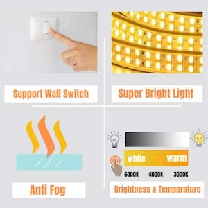30 in. W x 30 in. H Round Frameless LED Light Anti-Fog Wall Bathroom Vanity Mirror with Front Light