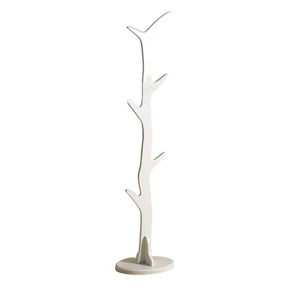 Kings Brand Furniture White Wood 6Hook Tree Coat and Hat Stand W2224RC