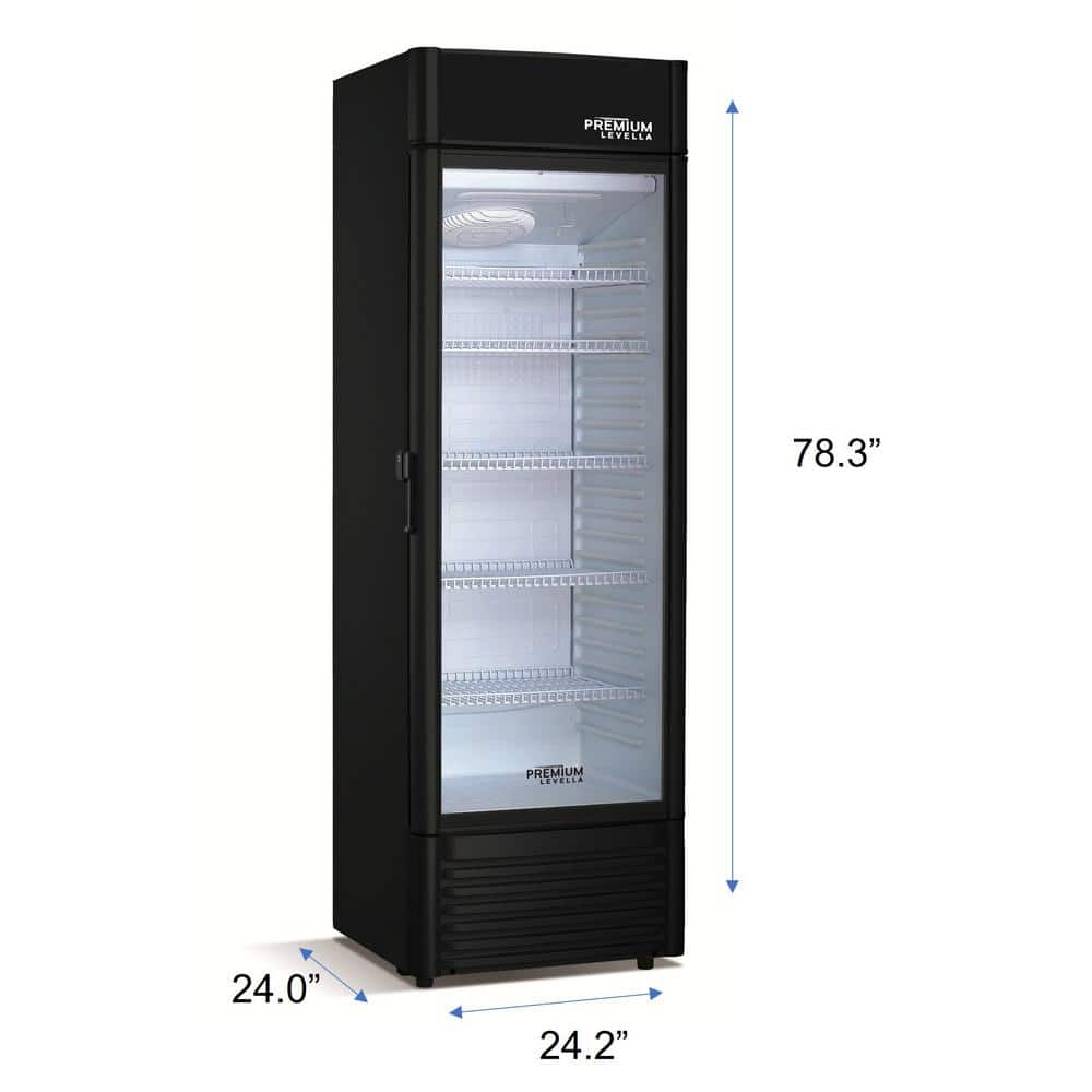 Black 12.5 cu ft Glass Door Beverage Refrigerator