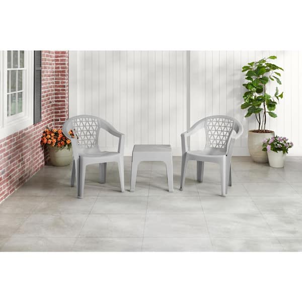 Light Grey Penza Stack Resin Outdoor Dining Chair