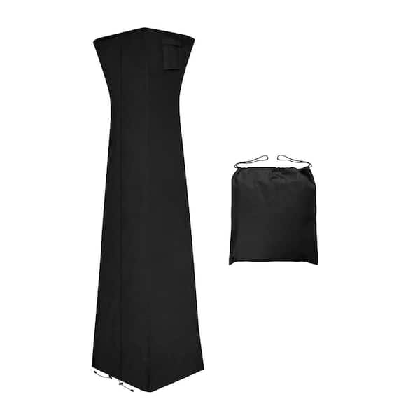 Unbranded Waterproof 90 in. x 23 in. x 23 in. Black Fabric Patio Heater Cover
