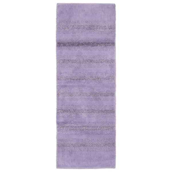 Garland Rug Essence Purple 22 in. x 60 in. Washable Bathroom Accent Rug