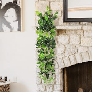 51 in. Artificial Pothos Ivy Leaf Vine Hanging Plant Greenery Foliage Bush