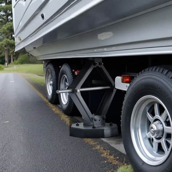 RV Leveling Pads, 4-Pack Rubber Trailer Jack Pads, Each with 5000 lbs. Capacity, Standard Jack Stabilizer Pad