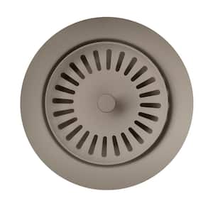 3.5 in. Metal Basket Strainer Drain Assembly in Truffle