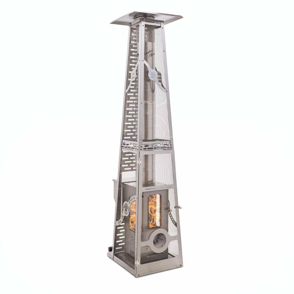 TIMBER STOVES 90,000 BTU Stainless Steel Big Timber Elite Wood Pellet  Burning Patio Heater WPPHBTESS1.0 - The Home Depot