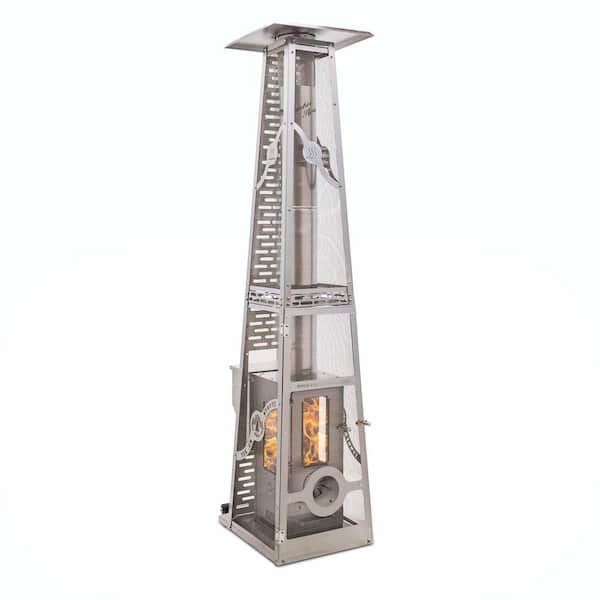 TIMBER STOVES 90,000 BTU Stainless Steel Big Timber Wood Pellet Burning Patio Heater
