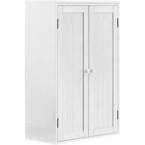 MDF Freestanding Storage Cabinet with Double Doors and Adjustable Shelf in White