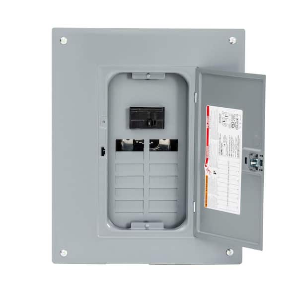Square D Homeline 100 Amp 12-Space 24-Circuit Indoor Main Breaker Plug-On Neutral Load Center with Cover(HOM1224M100PC)