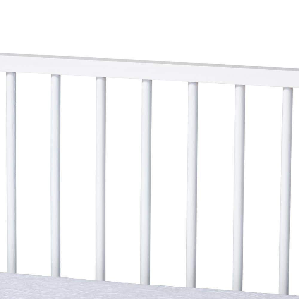 White Twin Wood Spindle Daybed with Upholstered Frame