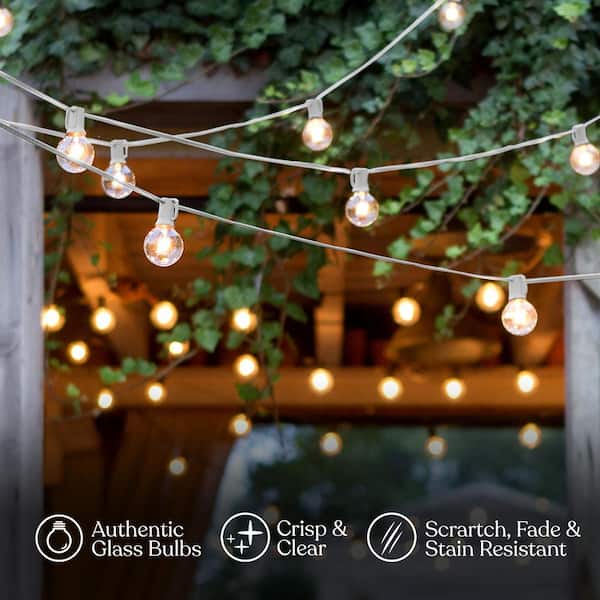 Ambience Pro 12-Light 26 ft. White Indoor/Outdoor Plug-In LED 1-Watt G40 2700K Soft White Bulb String Lights