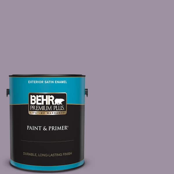 BEHR PREMIUM PLUS 1 gal. #660F-5 Amethyst Phlox Satin Enamel Exterior Paint & Primer