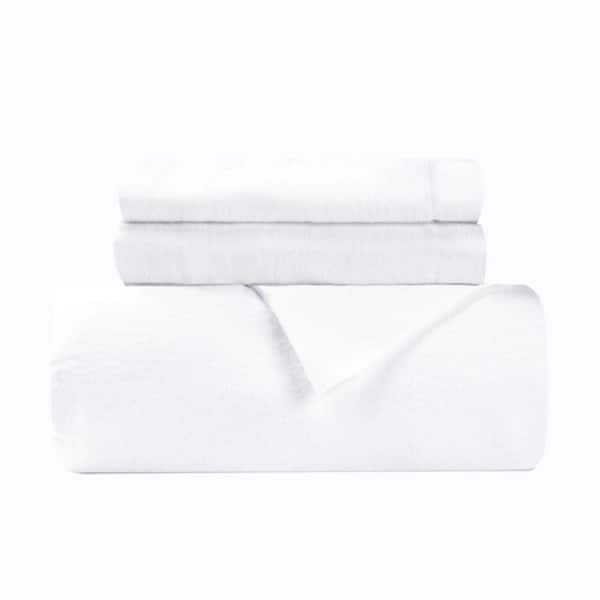 White Solid Color Queen Cotton Duvet Cover Set