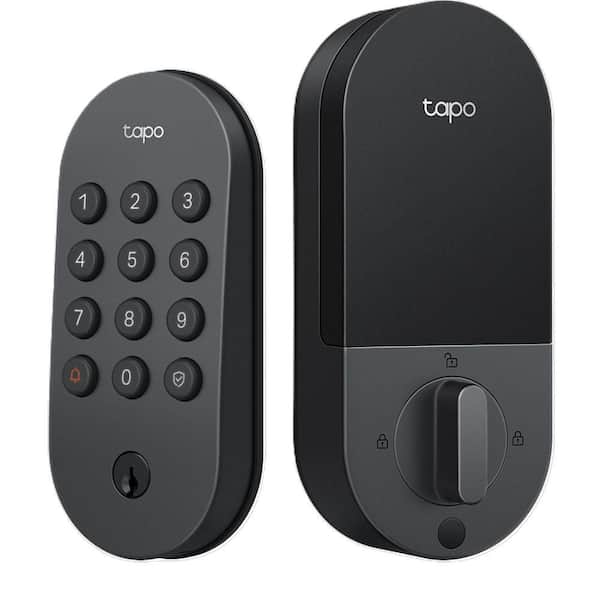 Tapo DL100 Smart Wi-Fi Deadbolt Door Lock-Keyless Tactile Buttons, App-Controlled Custom Access-Black