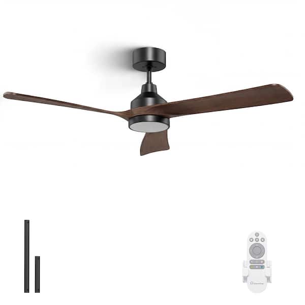 52 in. Modern Ceiling Fan with Light & Remote, High-Airflow 6-Speed Timer, Low Noise DC Motor, 3CCT & Dimmable