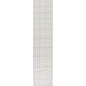 Washables Ivory 2 ft. x 8 ft. Geometric Contemporary Runner Area Rug