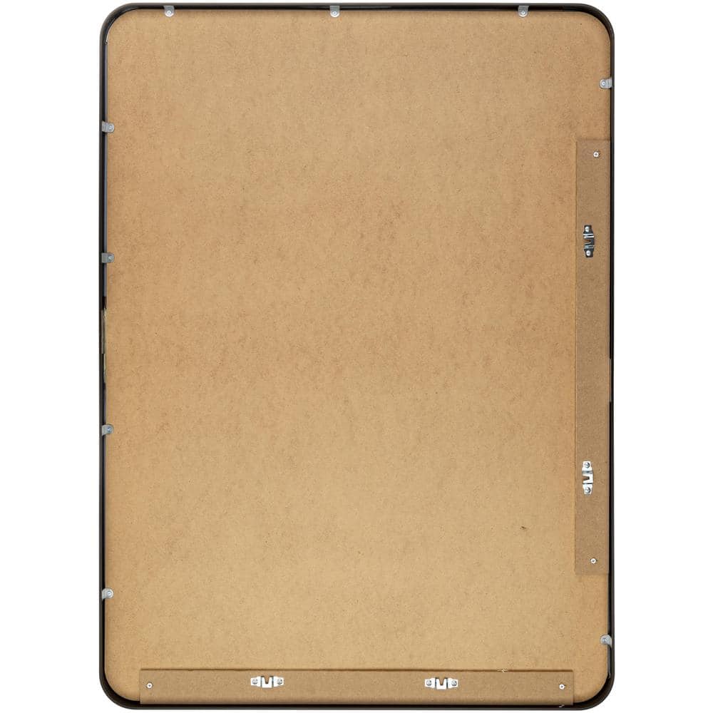 Elegant Rectangular Silver & Gold Brushed Metal Mirror 41"x30"
