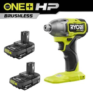 ONE+ HP 18V Brushless Cordless 1/4 in. Impact Driver with FREE 2.0 Ah Battery (2-Pack)