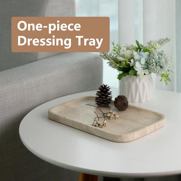 Scalloped Edges Rectangular Travertine Marble Tray At ₹ 9998/piece - View #5