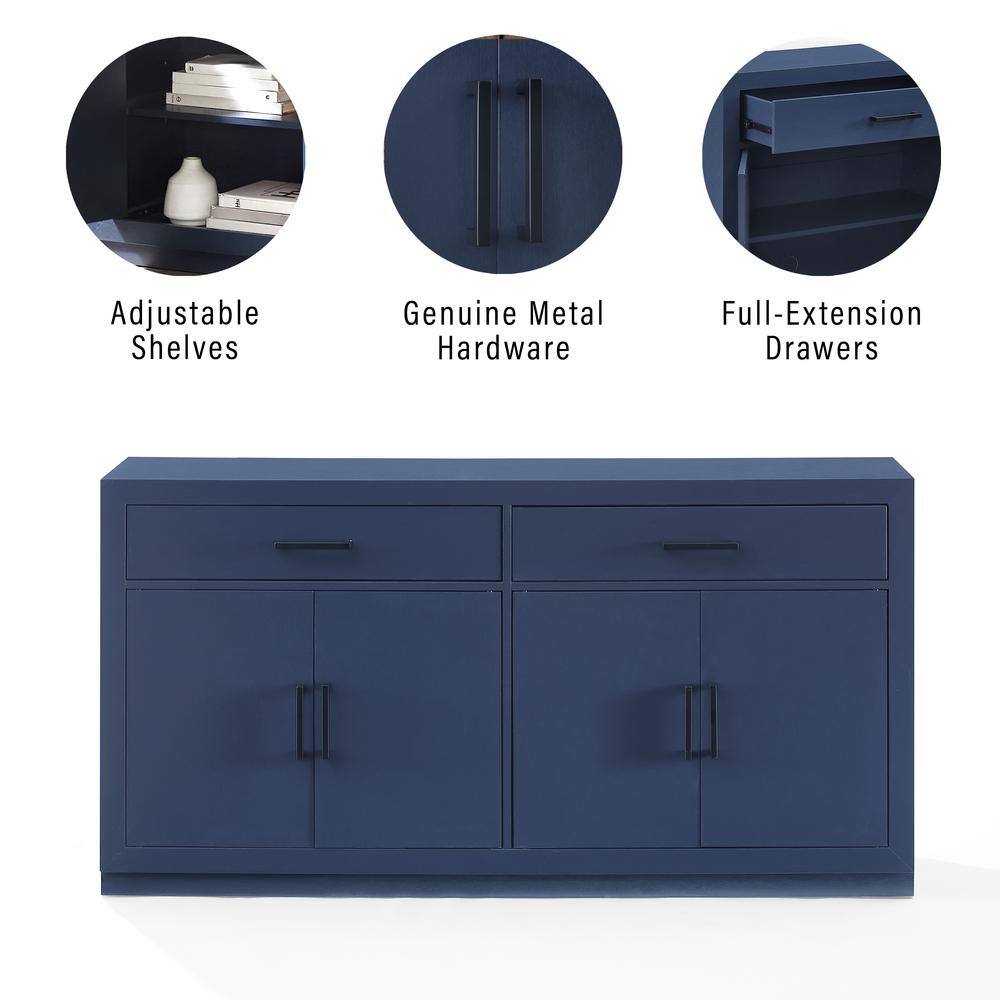 Isla Navy MDF Modern Sideboard Buffet Cabinet with Storage