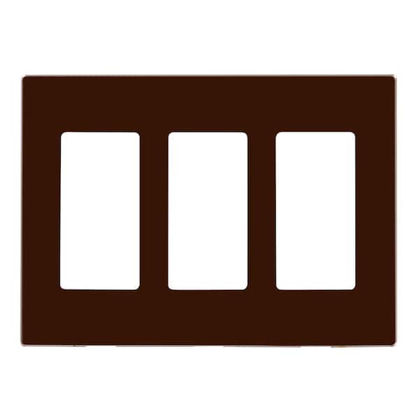 3-Gang Brown Decora/Rocker Polycarbonate Standard Screwless Wall Plate (5-Pack) 80311-B