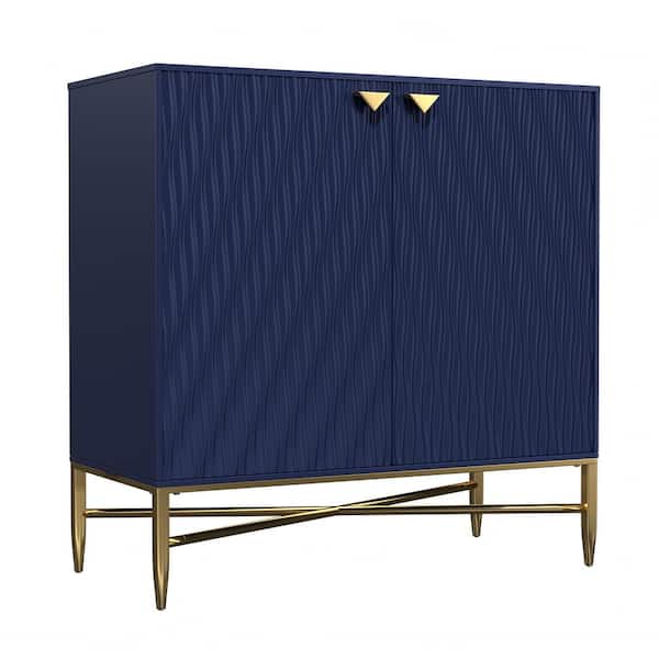Boyel Living 32.8 in. H 2 Door Blue Locker Accent Storage Cabinet